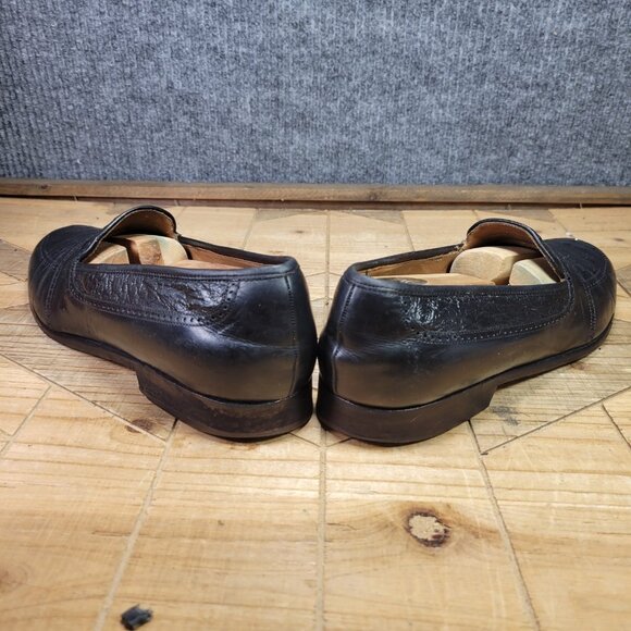 Magnanni Men's Size 9 M Black Genuine Ostrich Penny Loafers Made in Spain - Picture 7 of 13